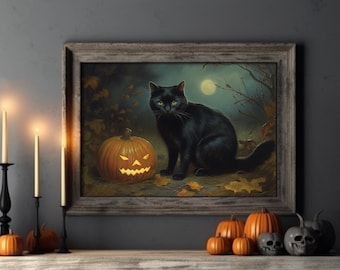 Antique witches painting, witchy wall art, witch wall art, halloween printable wall art, vintage halloween wall art, oil painting