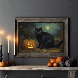 Antique witches painting, witchy wall art, witch wall art, halloween printable wall art, vintage halloween wall art, oil painting