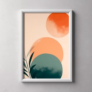 Bauhaus Poster Prints, Retro Lines Art Bauhaus, Print Geometric Mid Century Posters, Neutral Wall Art Orange Green Beige, Download poster