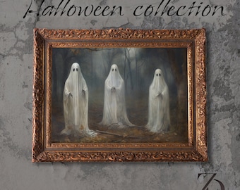 Vintage Ghost painting, Ghosts Halloween Painting, Halloween wall art, Halloween Wall Art, Printable Halloween Rustic, Halloween Decor