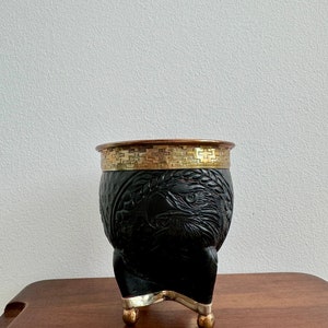 Mate Argentino gourd cup IMPERIAL pumpkin Worked leather Premium