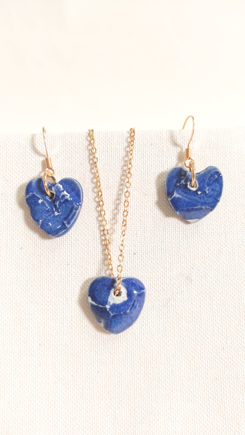 N42B Conjunto de joyas Blue heart set