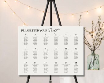 Hochzeit Sitzplan Vorlage, sofortiger Download, CANVA Anpassbare Vorlage