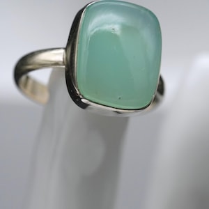 Enlarged Picture Aqua Chalcedony Ring, Ring, Gemstone Jewelry, 925 Sterling Silver Ring, Mother&#39;s Day Gift, Gift For her, Aqua Chalcedony