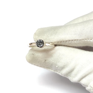 NATURAL Amazing Raw Black Round Diamond Ring, Raw Diamond Ring, Ring, Raw Diamond Ring,Rough Blue Diamond Ring,Enlarged Picture,Gift For Her