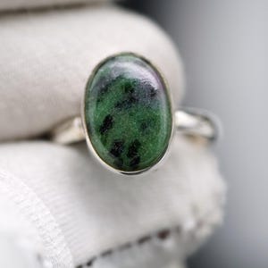 Enlarged Picture Natural Zoisite Ring, 925 Sterling Silver Ring, Handmade Silver Jewelry, Gemstone Ring, Gemstone Ring, Silver Ring