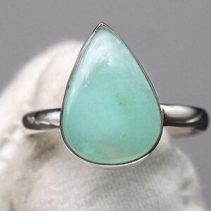 Enlarged Picture Natural Aqua Chalcedony Ring, Ring, Gemstone Jewelry, 925 Sterling Silver Ring, Mother&#39;s Day Gift, Gift For her, Jewelry