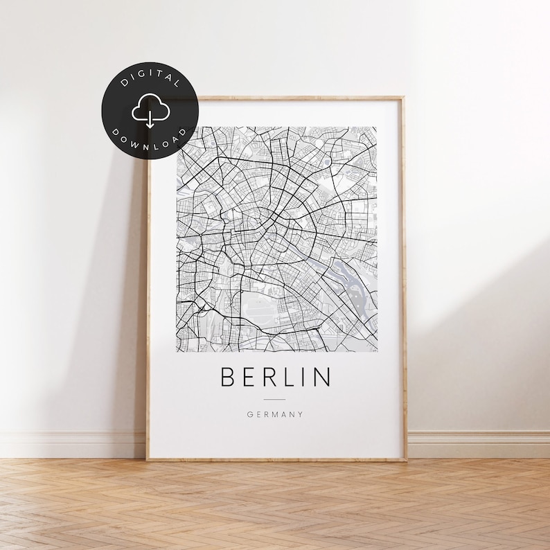 City Map Berlin Poster Printable Berlin City Map Poster Minimalist ...