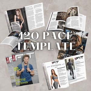 May include: A collage of magazine covers featuring fitness, survival, and lifestyle topics. The covers feature images of people exercising, hiking, and engaging in outdoor activities. The text on the covers includes titles like "Fit", "Tread", "Maverick", and "Extreme Weather".