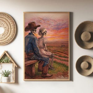 Couple Love Poster, Romantic Western Art (Digital Download)