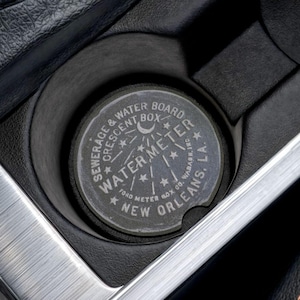 Sous-verres de voiture La Nouvelle-Orléans, Décoration de voiture pour couvercle de compteur d'eau, Dessous de verre en pierre ollaire absorbante, Décoration de véhicule image 1