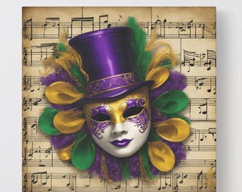 Mardi Gras Art, New Orleans French Quarter Decor, Canvas Wall Art