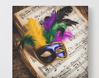 Mardi Gras Art, New Orleans French Quarter Decor, Canvas Wall Art