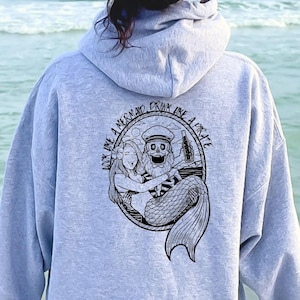 Mermaid Pirate Skeleton Unisex Hoodie: Ocean Lover Sweatshirt