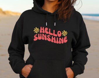 Hello Sunshine Hoodie: Vintage Summer Vibes Sweatshirt