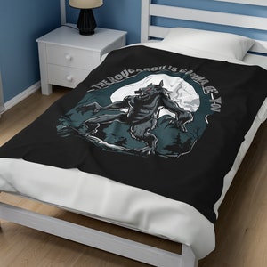 Louisiana Rougarou Werewolf Throw Blanket: Plush Wolf Lover Gift