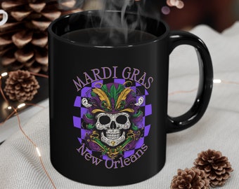 Mardi Gras Coffee Mug, New Orleans French Quarter Drinkware
