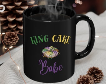 Mardi Gras King Cake Coffee Mug, New Orleans French Quarter Drinkware