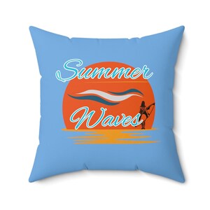 Summer Waves Pillow: Beach Sunset Accent Pillow