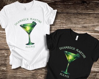 Irish Martini Shirt, Shamrock Cocktail Tee, St. Patrick's Day Shirt