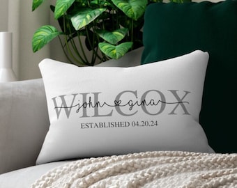 Personalized Wedding Pillow, Newlywed Gift, Anniversary Pillow