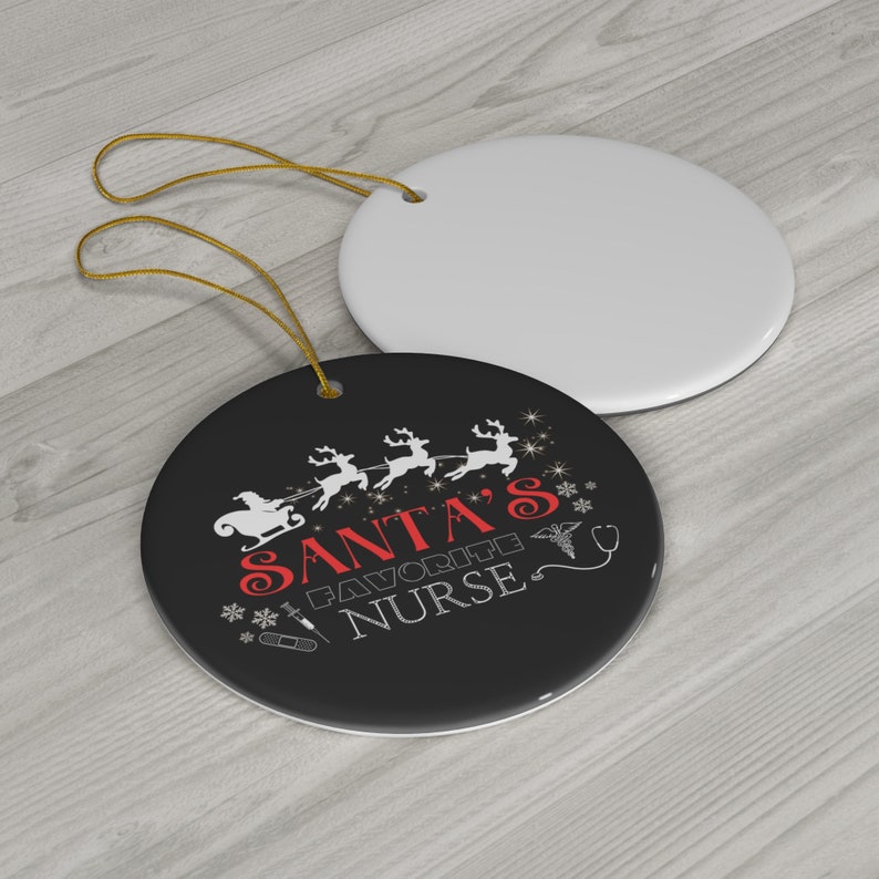 Christmas Tree Ornament Santa's Favorite Nurse Christmas Gift Ornament