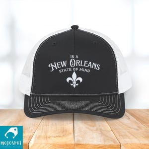 Embroidered New Orleans Trucker Hat: Fleur de Lis NOLA Souvenir