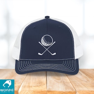 Embroidered Golf Ball Trucker Hat: Sporty Golfer Cap
