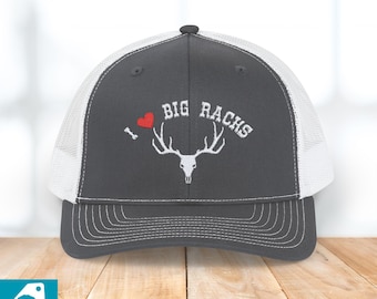 Deer Hunting Hat, Hunter Hat, Outdoorsman Headwear, Antler Trucker Cap