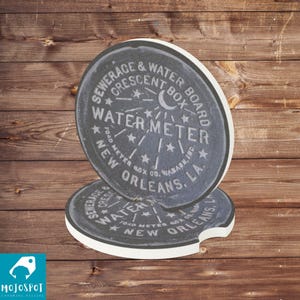 Sous-verres de voiture La Nouvelle-Orléans, Décoration de voiture pour couvercle de compteur d'eau, Dessous de verre en pierre ollaire absorbante, Décoration de véhicule 2pcs