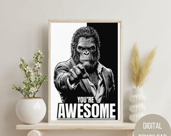 Sasquatch-kunstprint, Bigfoot-poster (digitale download)