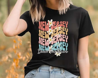New Jersey Beach Shirt, Retro 'Down The Shore' Tee