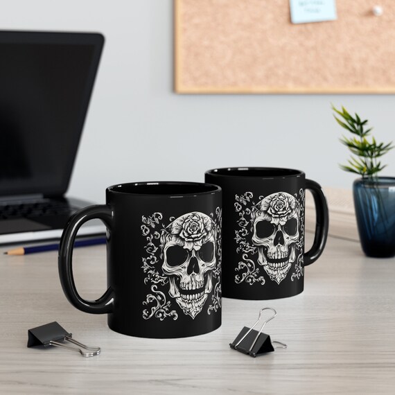 Skull Coffee Mug, Gothic Home Decor, Edgy Drinkware - Etsy
