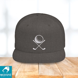Embroidered Golf Hat: Flat Bill Golfer Cap