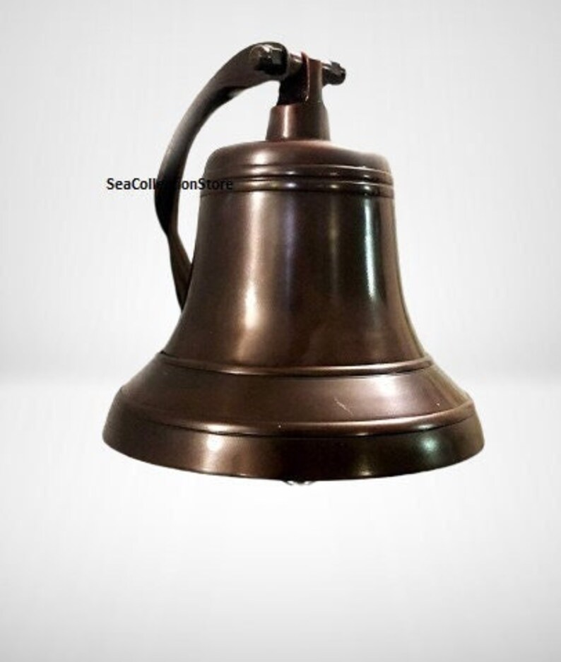 Solid Brass 7 Inch Copper Antique Ship Bell Ring Home Kitchen Outdoor