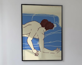 Gay Love Minimalistic Linear Illustrated Poster - LGBTQIA+ Art Print - Queer Home Decor