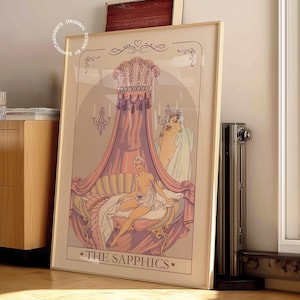 Sapphic Tarot Rococo Print: Lesbian Vintage Wall Art