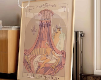 Sapphic Tarot Rococo Print: Lesbian Vintage Wall Art