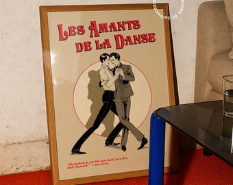 Impressão de arte gay de Les Amants De La Danse: arte de parede vintage queer