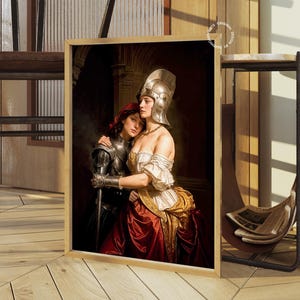 Saffier krijger renaissancekunstafdruk: queer woondecoratie