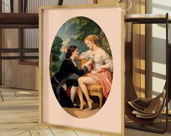 Lesbian Couple Renaissance Art Print: Queer Wall Decor