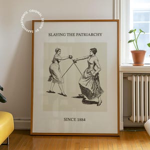 Sappho Revolution Poster: Slaying The Patriarchy, Queer Art Print