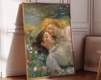 Sapphic Couple Art Print: Vintage Lesbian Retro Poster