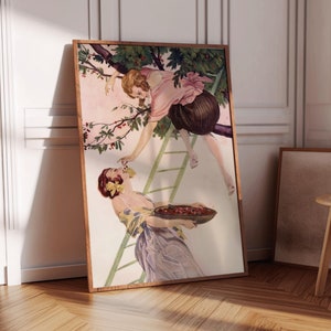 Art mural vintage femmes saphiques - couple homosexuel romantique, affiche LGBTQ, impression saphique, Wlw, décoration d'intérieur lesbienne