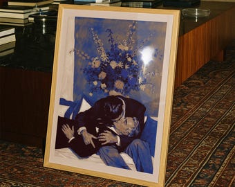 Beijo Doce entre Homens Gays - Impressão Artística Romântica LGBTQIA+ - Decoração Queer para Casa