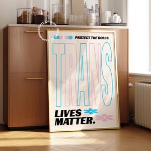Trans Lives Matter アートプリント：LGBTQIA+ プライドフラッグ装飾