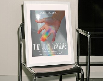 Fun Sapphic Art Print: The Holy Fingers - Lesbian Home Decor