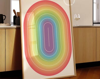Gay Pride Flag Abstract Art Print: Modern LGBTQIA+ Wall Decor