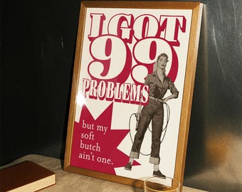 Lámina artística de 99 problemas: decoración LGBTQIA+ y queer