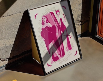 Vampir Teufel Print: Gothic Sapphic Halloween Wandbild